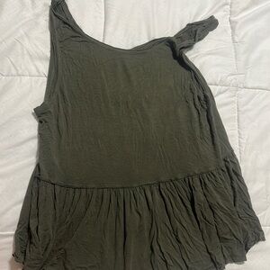 Green peplum tank top